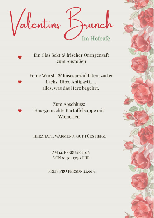Valentinsbrunch im Hofcafé Schäffner